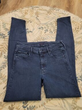 MOTHER (The Looker) Navy Skinny Stretch Jeans